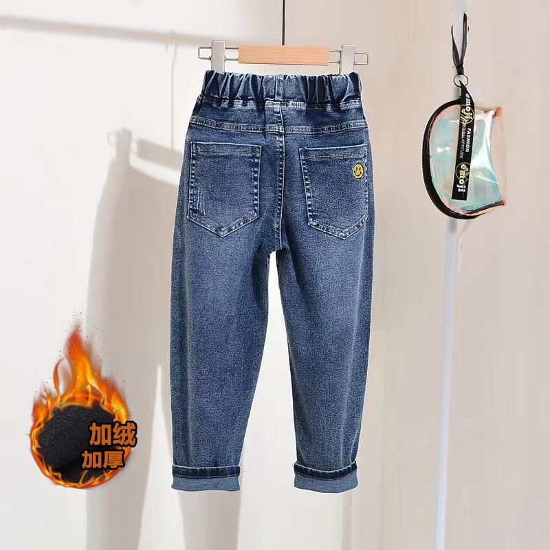 Girls jeans  spring and autumn new children's middle and big children's foreign style spring and autumn loose trousers girls casual pants