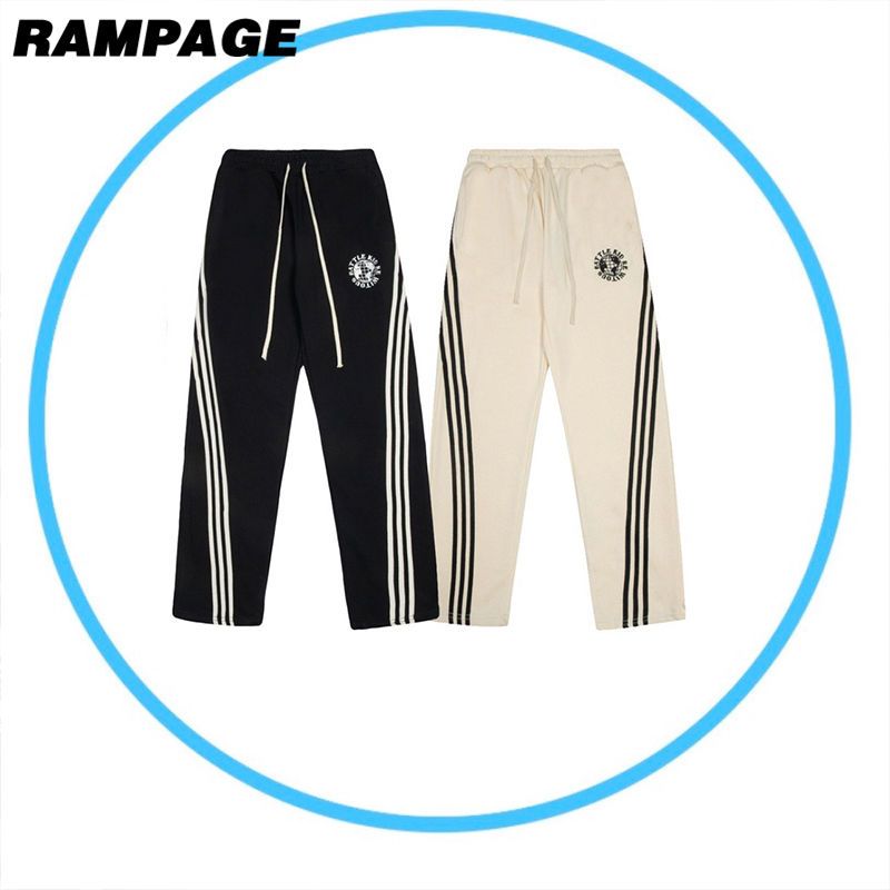 Rampage American style side stripe embroidered wide-leg pants for men and women of the same style high street loose-fitting straight-leg sweatpants