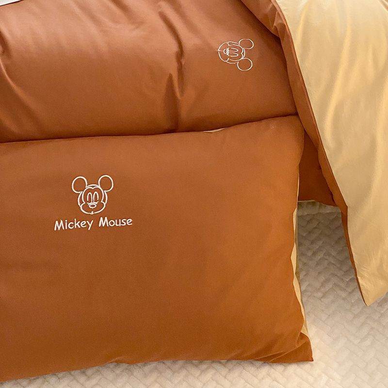 迪士尼米奇纯棉枕套一对装100全棉枕头套单人48x74一只装枕芯套