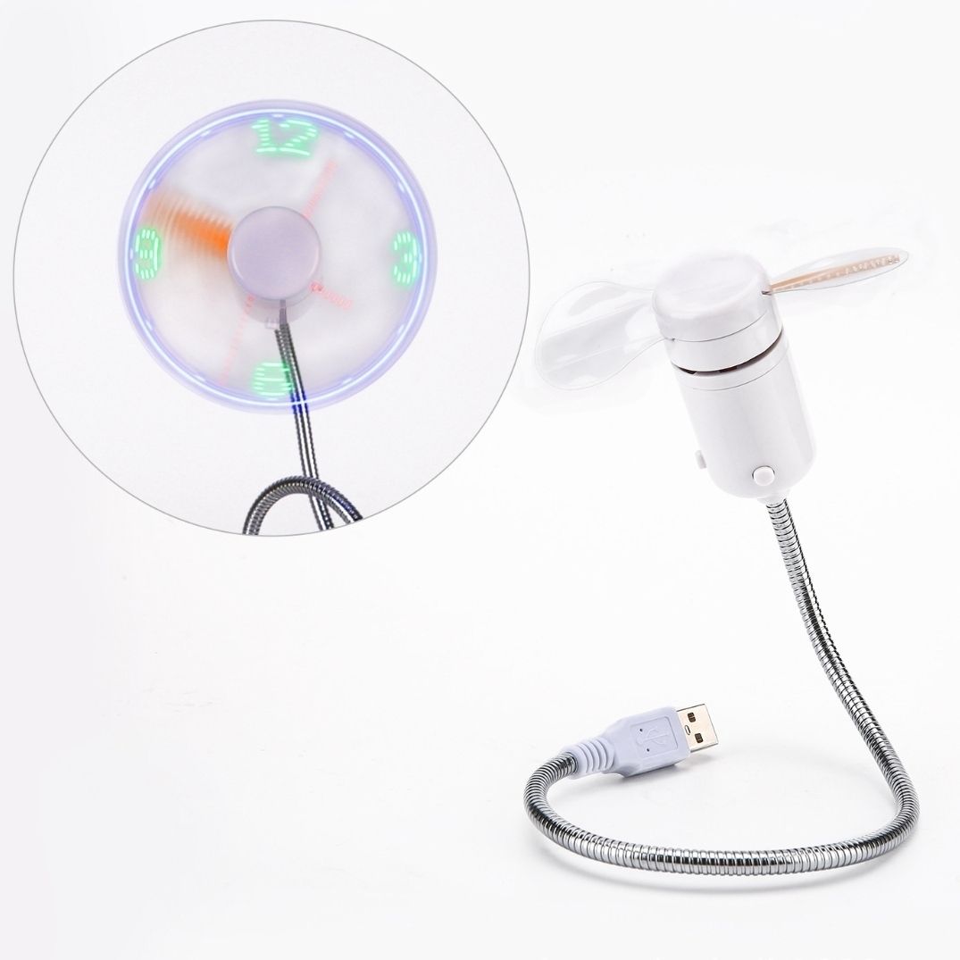 Intelligente Echtzeit-Wohnheim-Schnittstelle holographische Uhr Projektionsventilator Büro kleine Desktop-Beleuchtung_voghion.com