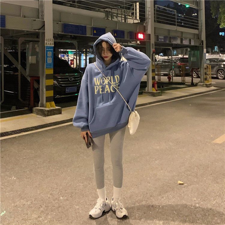 American trendy brand simple letter printed hooded pullover sweatshirt for men hiphop street hip hop style couple tops for women