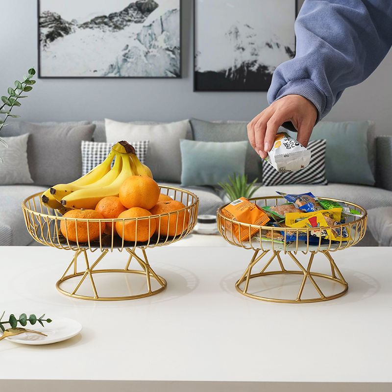 欧式轻奢陶瓷水果盘创意客厅家用水果篮下午茶糖果甜品架点心托盘