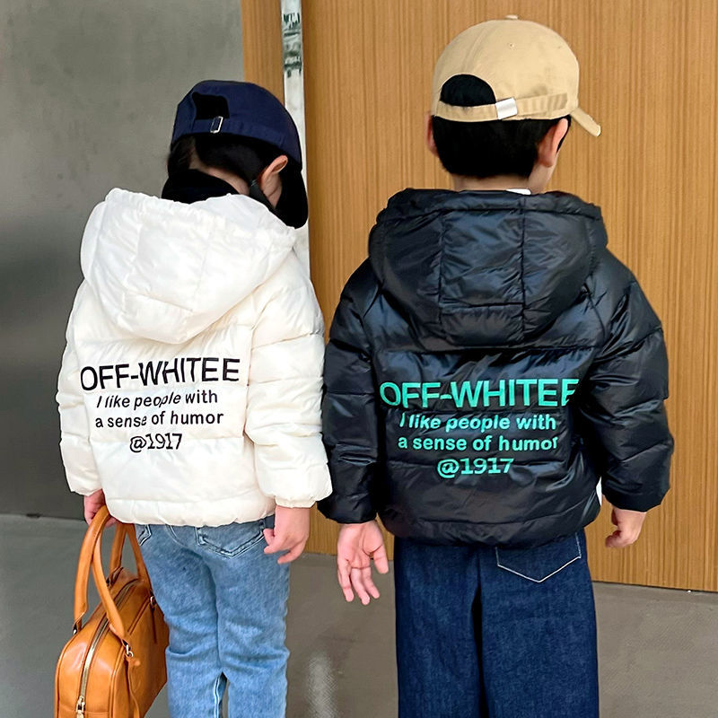 White duck down children's down jacket light and thin boys and girls baby children's children's clothing autumn and winter short warm jacket tide