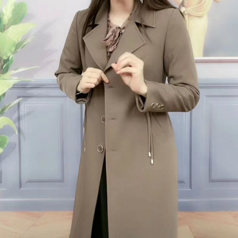 【有内衬】风衣外套女春秋2023年新款时尚减龄修身显瘦中长款大衣