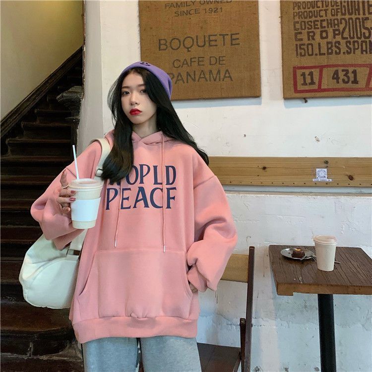 American trendy brand simple letter printed hooded pullover sweatshirt for men hiphop street hip hop style couple tops for women