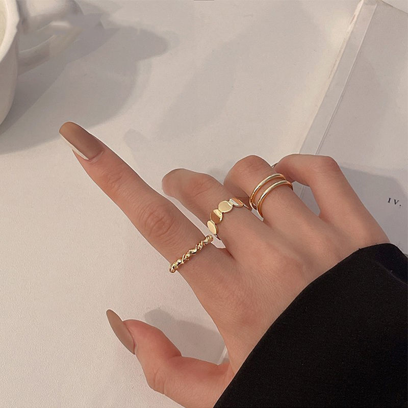 三件套轻奢冷淡风时尚戒指女开口小众设计个性高级感网红指环