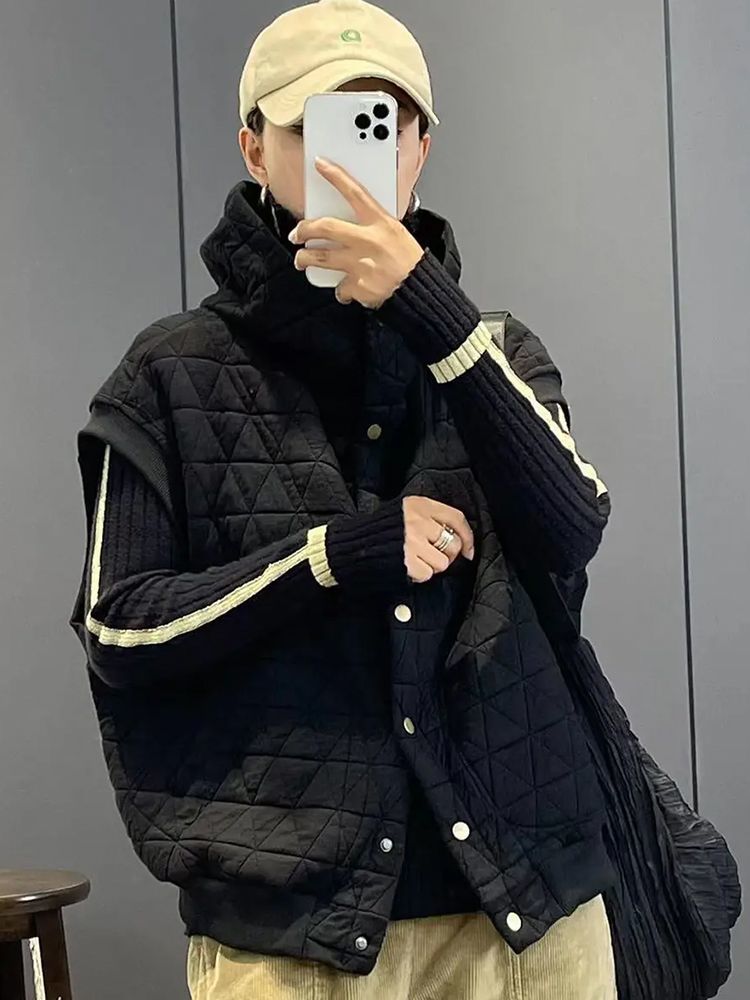 Douyin simple loose all-match padded vest female European station 2022 autumn and winter new fashion casual vest