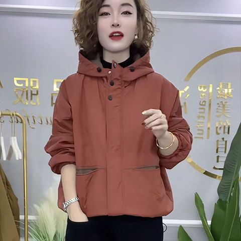 Short cotton coat women's  autumn and winter new fashion foreign style plus size women's loose hooded thickened cotton jacket