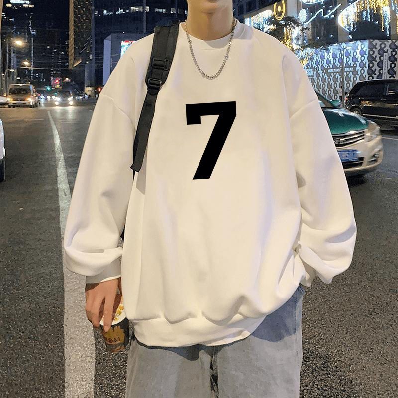 美式街頭嘻哈字母印花圓領衛衣男秋冬季ins潮牌加絨百搭寬鬆上衣