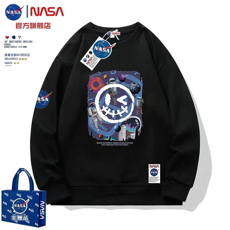 NASA官方聯名秋季純棉衛衣男女新款寬鬆潮牌青年學生情侶裝外套
