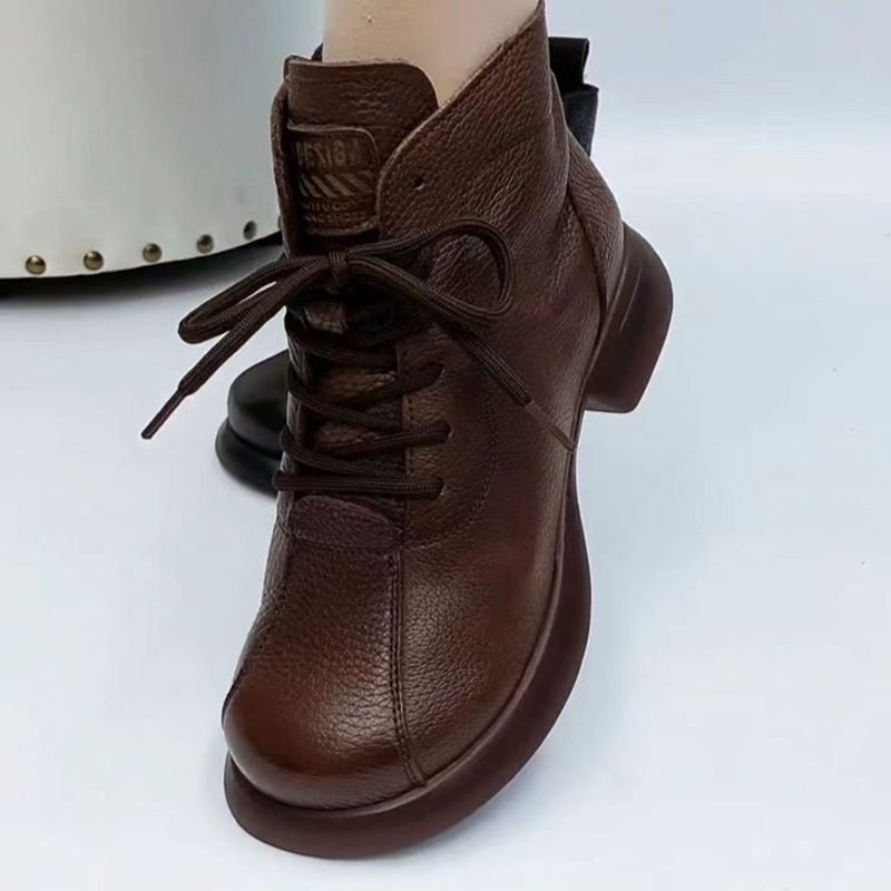[Group of 3] Woodpecker leather boots women's 2022 autumn new all-match warm cotton boots