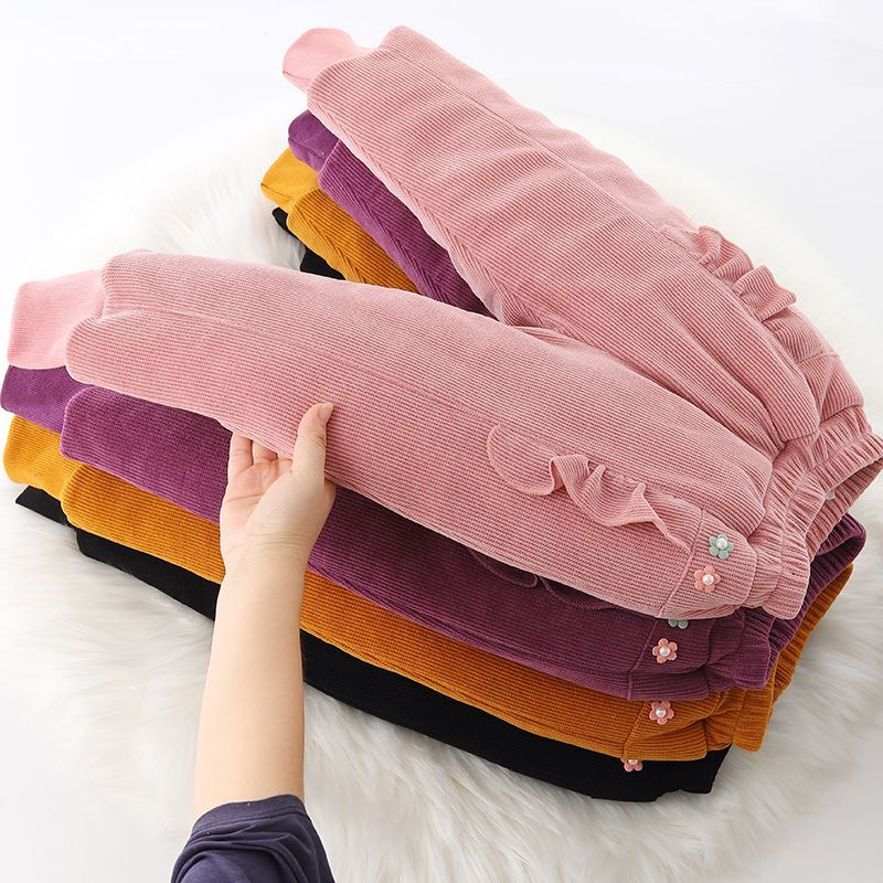 女童棉裤加绒加厚一条过冬北方三层夹棉裤子外穿宽松超厚保暖裤子