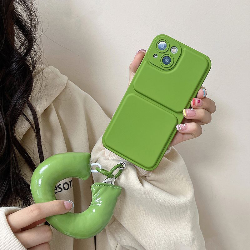 手机壳挂件挂饰 新款充棉绿香蕉紫香蕉双扣手腕 小包包手腕香蕉