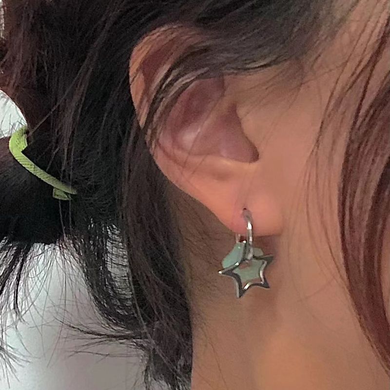 葉一原创设计新中式五角星星耳钉耳圈女小众设计感耳环可拆卸耳饰