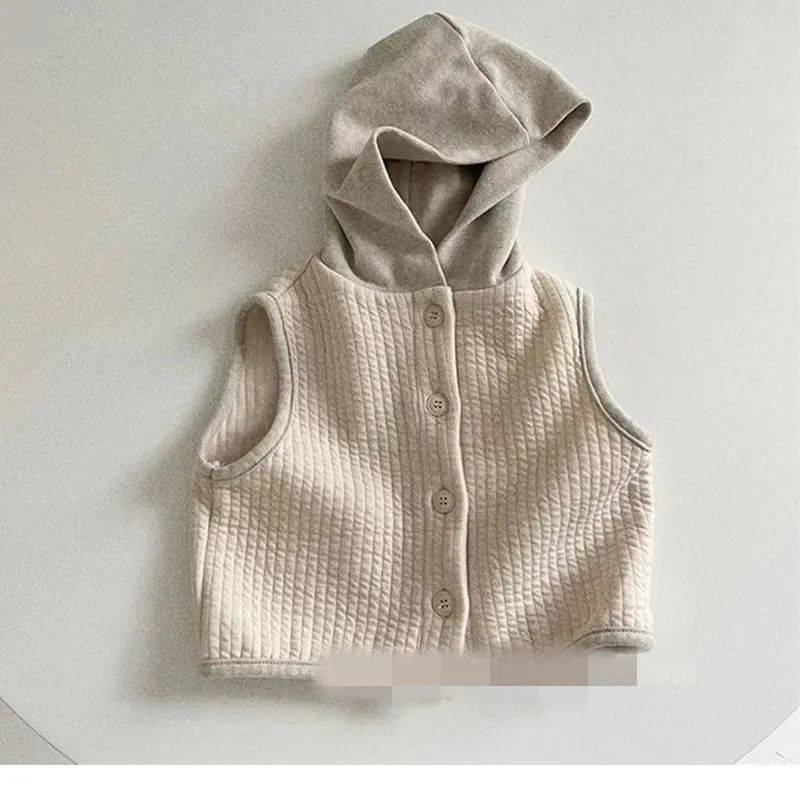 Korean version of children's clothing 2022 spring children's vest spring and autumn outerwear Hanfan baby baby hooded vest vest vest vest