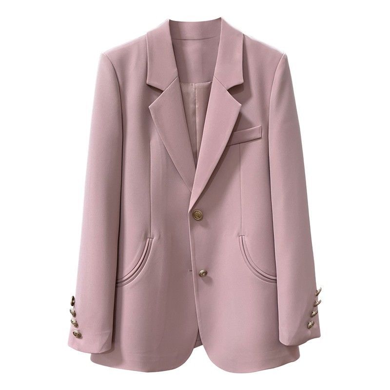 Naked pink commuter gentle suit jacket female  spring and autumn new temperament goddess fan simple all-match top