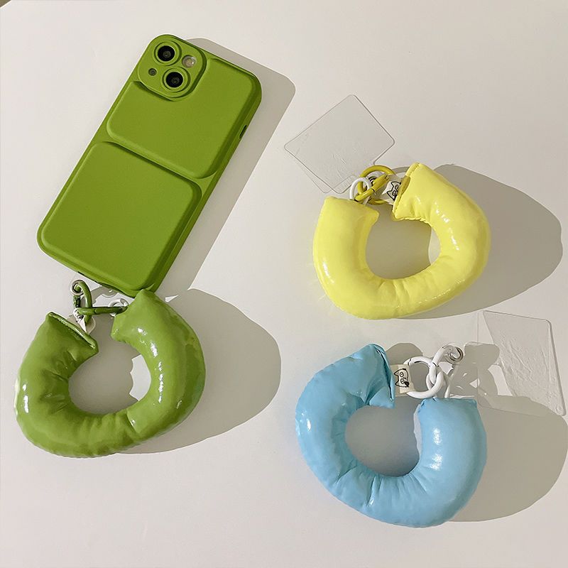手机壳挂件挂饰 新款充棉绿香蕉紫香蕉双扣手腕 小包包手腕香蕉