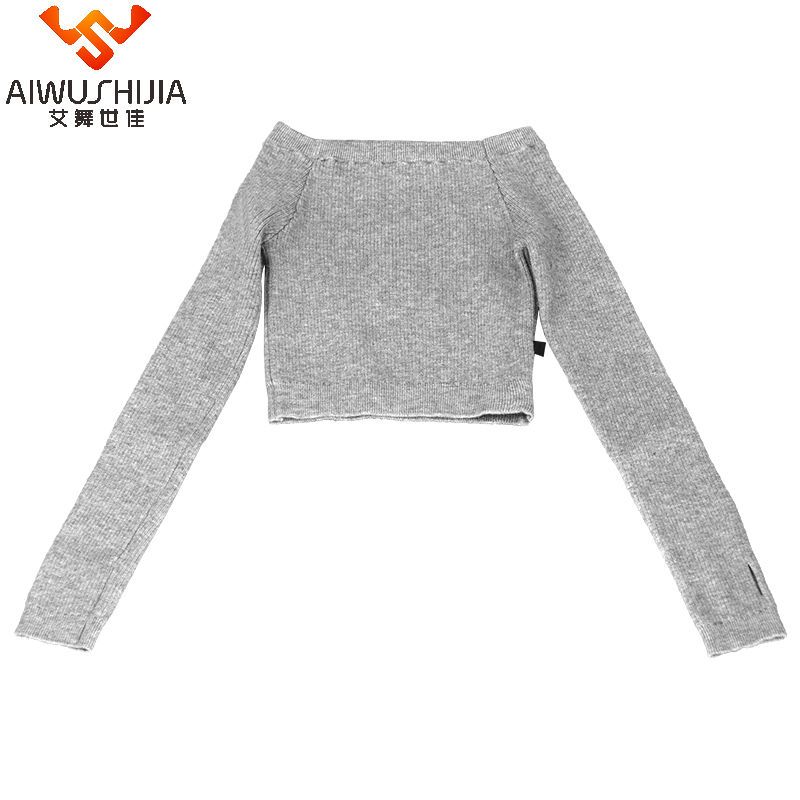 Children's dance clothing autumn and winter small shawl long-sleeved adult one-word collar vest girl ballet practice clothing knitting