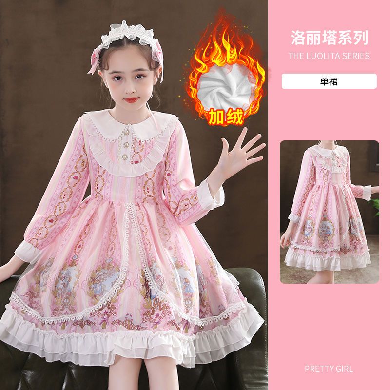 Girls Lolita Princess Dress 2022 New Autumn and Winter Velvet Thickened Genuine Original Lolita Dress
