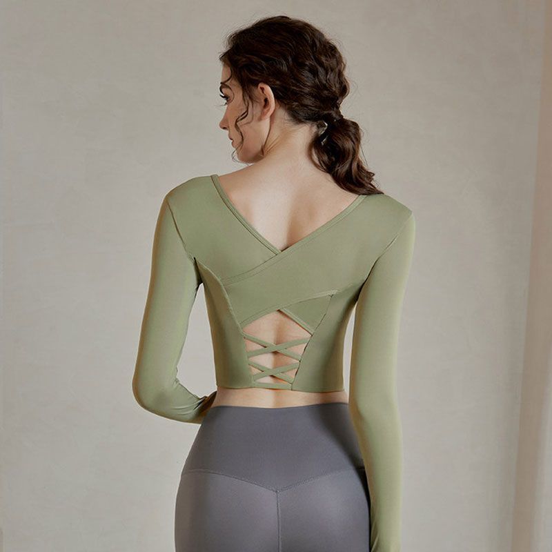 范斯蒂克瑜伽服女速干美背运动上衣紧身显瘦透气带胸垫跑步健身服