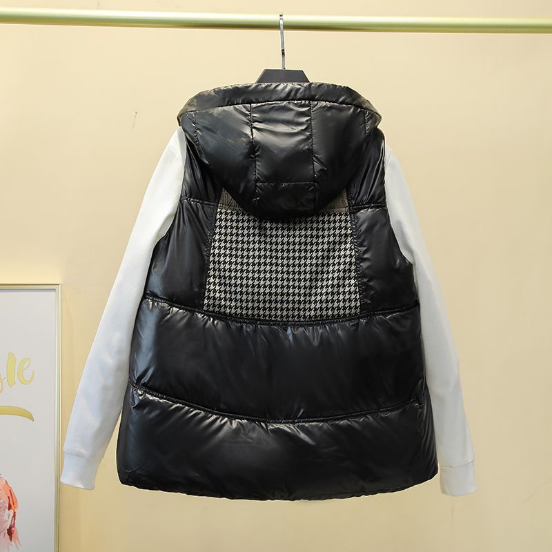 Large size women's clothing 2022 autumn new fat mm French design sense niche padded vest vest versatile vest jacket female