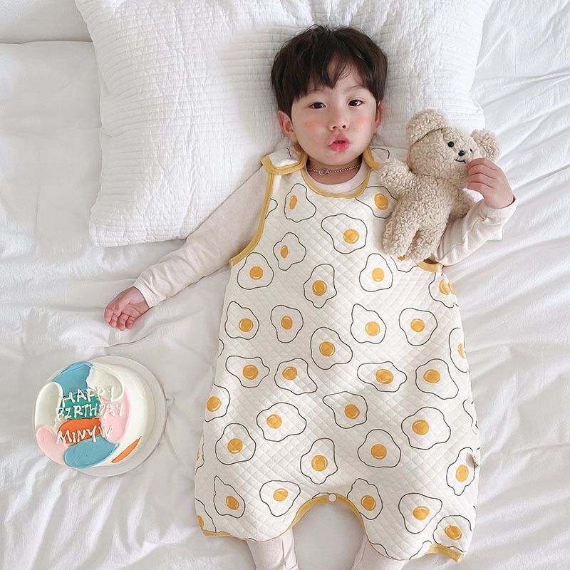 Children's pajamas four seasons baby cotton sleeping bag belly protection bib protection navel anti-cold baby sleeping anti-kick quilt