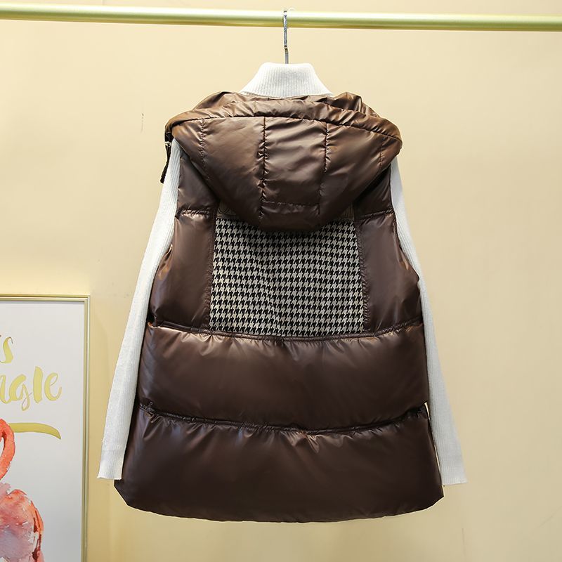 Large size women's clothing 2022 autumn new fat mm French design sense niche padded vest vest versatile vest jacket female
