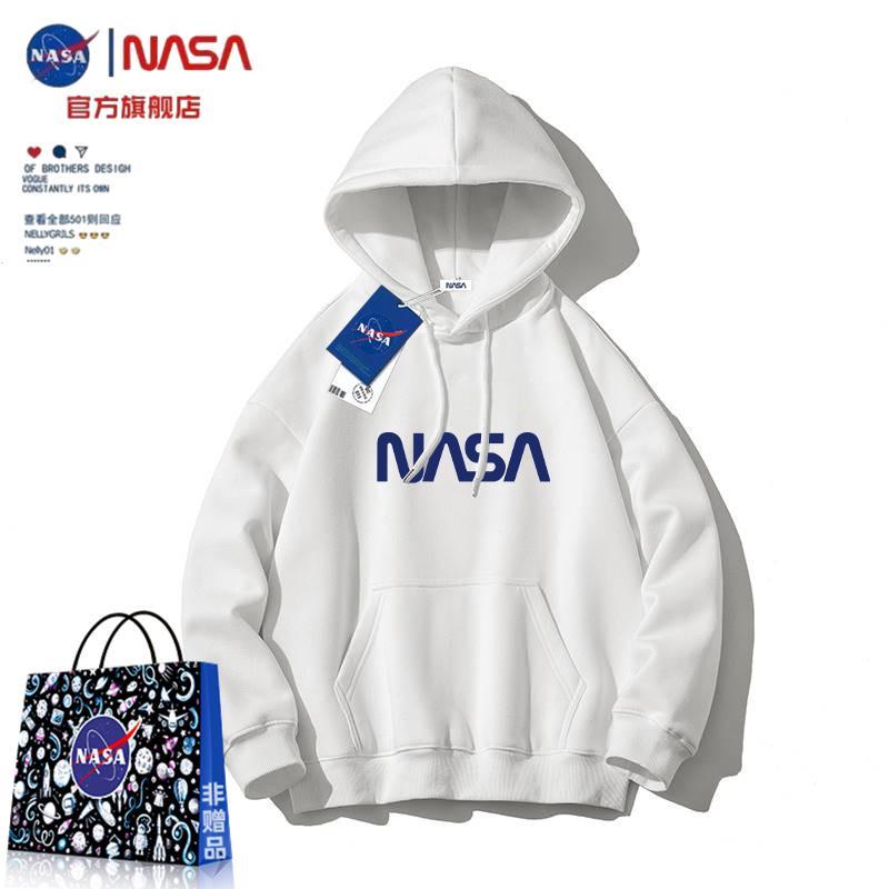 NASA官方旗艦店連帽衛衣男女2022新款潮牌寬鬆情侶裝外套秋季帽衫
