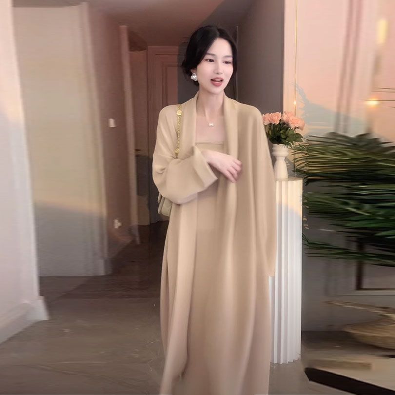 【現貨】抹胸連衣裙女春季高級感法式收腰氣質包臀中長款魚尾裙子