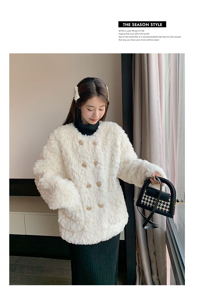 Xiaoxiangfeng Lamb Hair sieviešu īsie 2023. gada ziemas jauni mazi un vaļīgi biezas vilnas kokvilnas mētelis_voghion.com