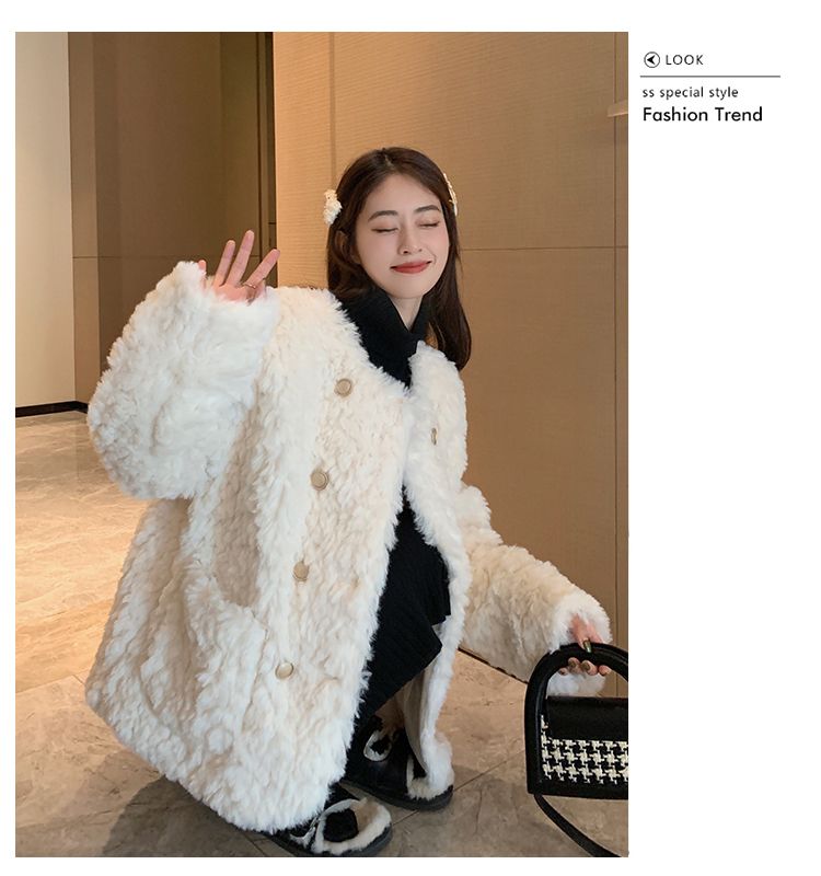 Xiaoxiangfeng Lamb Hair sieviešu īsie 2023. gada ziemas jauni mazi un vaļīgi biezas vilnas kokvilnas mētelis_voghion.com