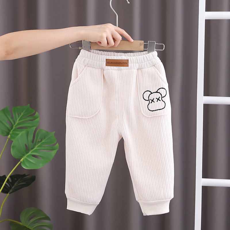 Boys' autumn and winter clothes plus fleece pants children's outerwear sports warm pants winter baby thickened fleece pants trousers