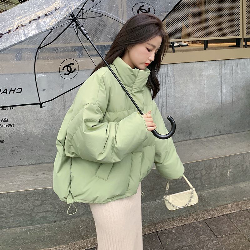 2023年新款冬季立領羽絨棉服女寬鬆加厚保暖麵包服短款小個子外套