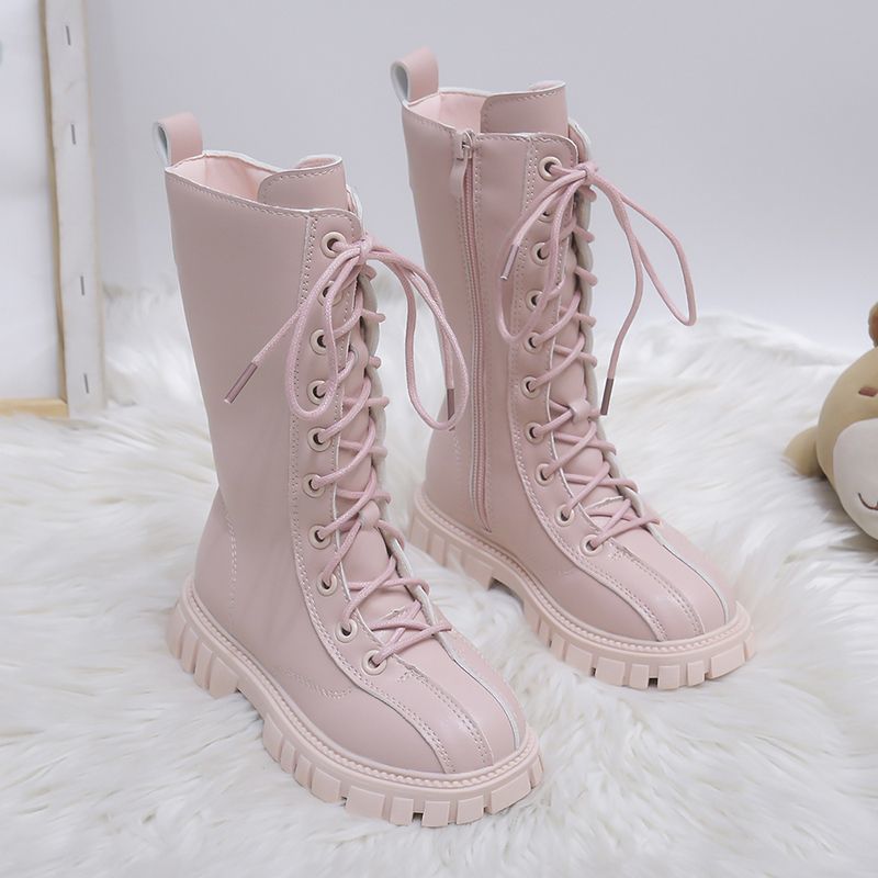 Girls' boots 2022 autumn and winter new Martin boots high boots Korean style fashion western style knight plus velvet to keep warm