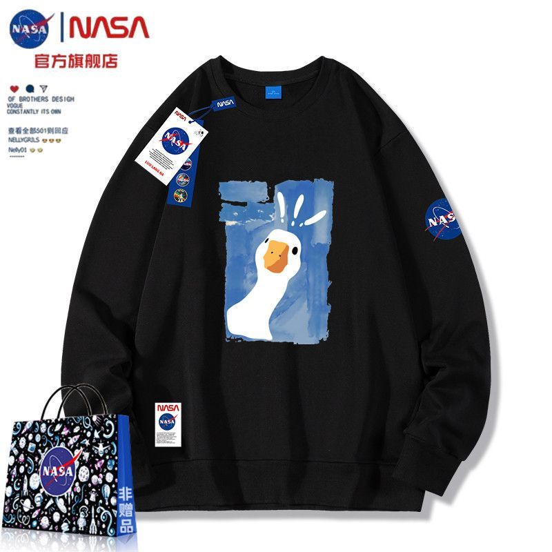NASA官方旗艦店聯名純棉衛衣男女秋季新品寬鬆上衣外套情侶裝長袖