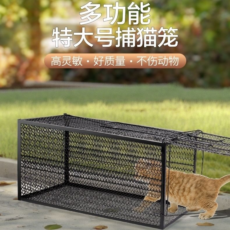 捕猫笼人道救助捉猫笼超市抓猫笼新款抓猫器逮猫神器全自动捕猫器