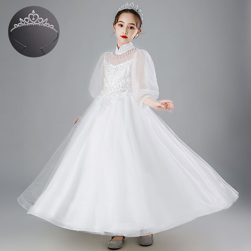 女童禮服高端鋼琴演奏花童婚紗公主裙兒童主持人舞台走秀演出服夏