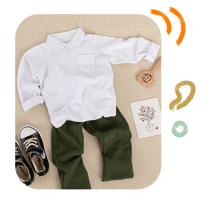 Children's Spring and Autumn Long-sleeved College Basic White POLO Shirt T-Shirt Girls Boys Latest Class Clothes with Versatile Wear