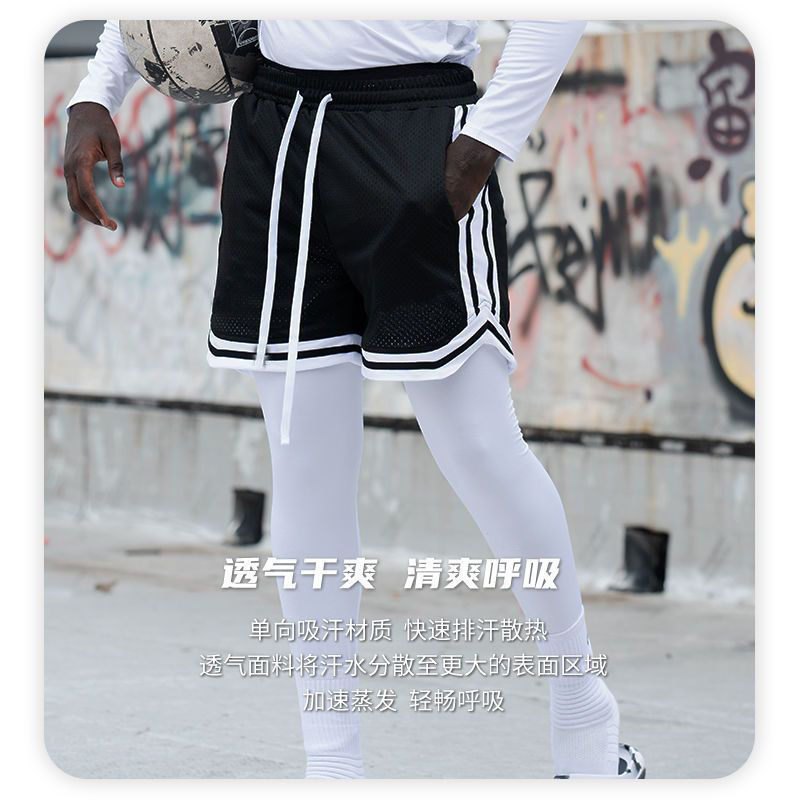 篮球紧身裤男士美式七分跑步健身衣运动服套装速干打底高弹训练裤