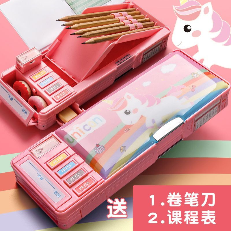 新款多功能文具盒女孩ins高颜值小学生大容量笔袋网红铅笔盒