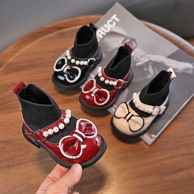 2022 children's leather shoes princess shoes spring and autumn soft bottom baby toddler shoes girl baby shoes girls doudou shoes single shoes