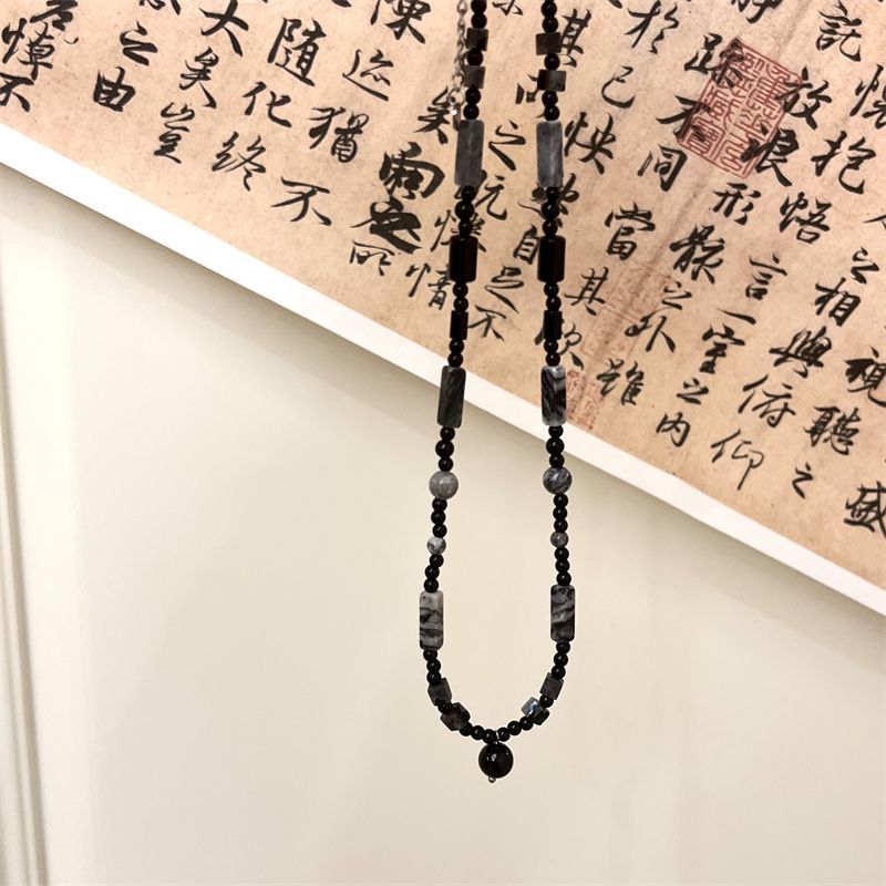 Beaded Necklace Women's  New New Chinese Ink Style Niche Design High-end Textured Necklace Accessories