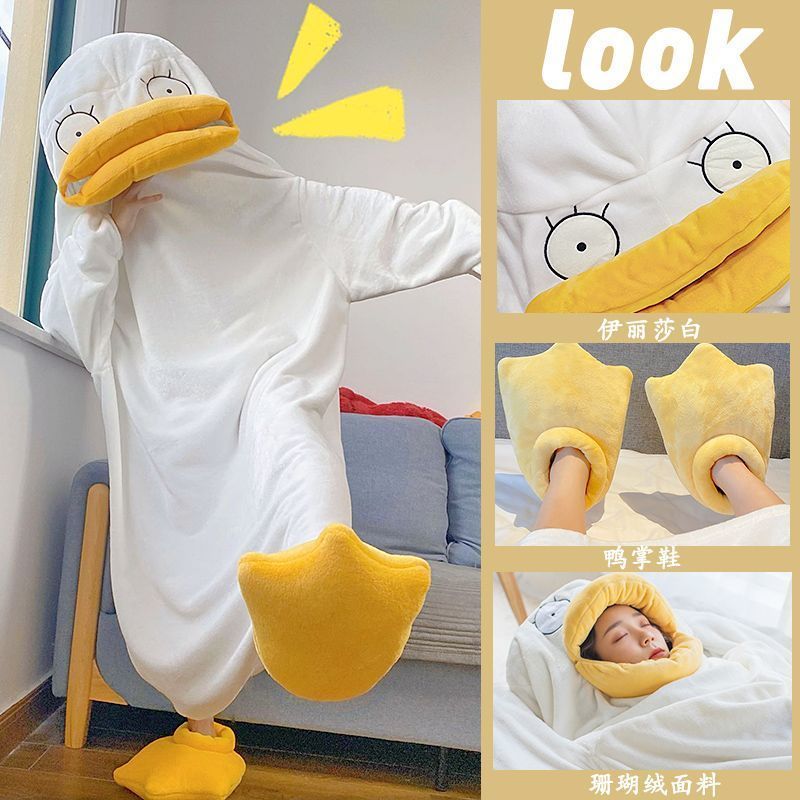 Gintama Elizabeth pajamas winter one-piece pajamas funny sleeping bag for men and women with the same style cute cartoon couple nightgown [distributed on November 4]