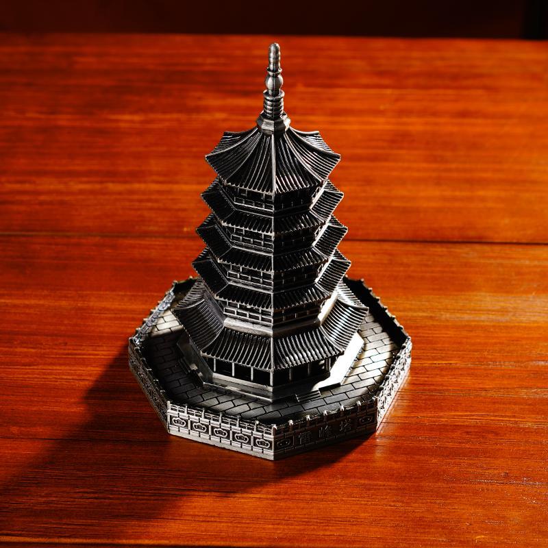 雷峰塔模型摆件镇浙江杭州西湖旅游纪念品金属工艺品送朋友同事