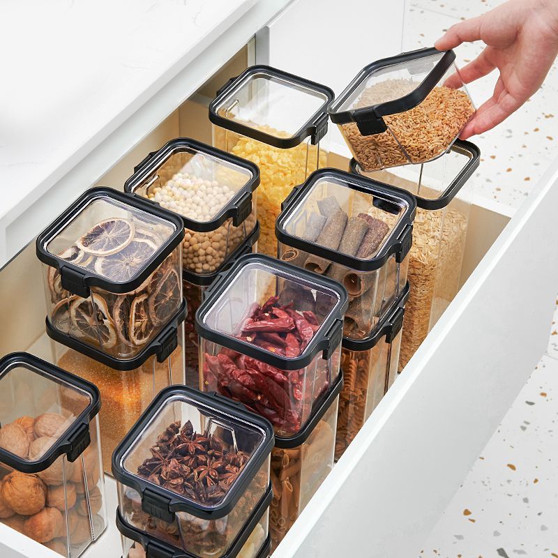 密封罐厨房五谷杂粮收纳食品级透明塑料罐盒子茶叶零食干货储物罐