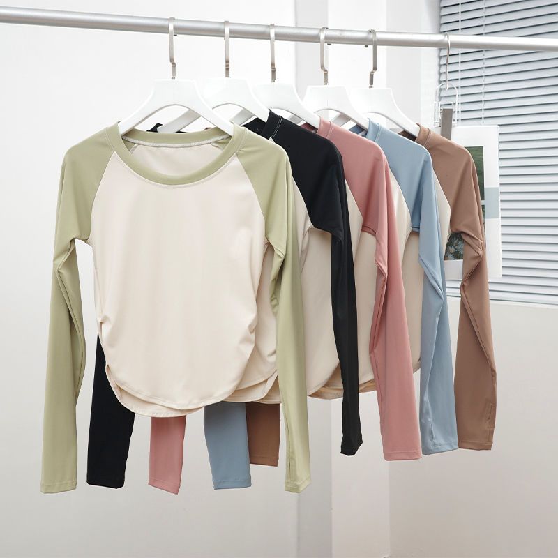 瑜伽服女運動跑步健身服上衣長袖專業訓練顯瘦網紅速乾衣T恤秋冬