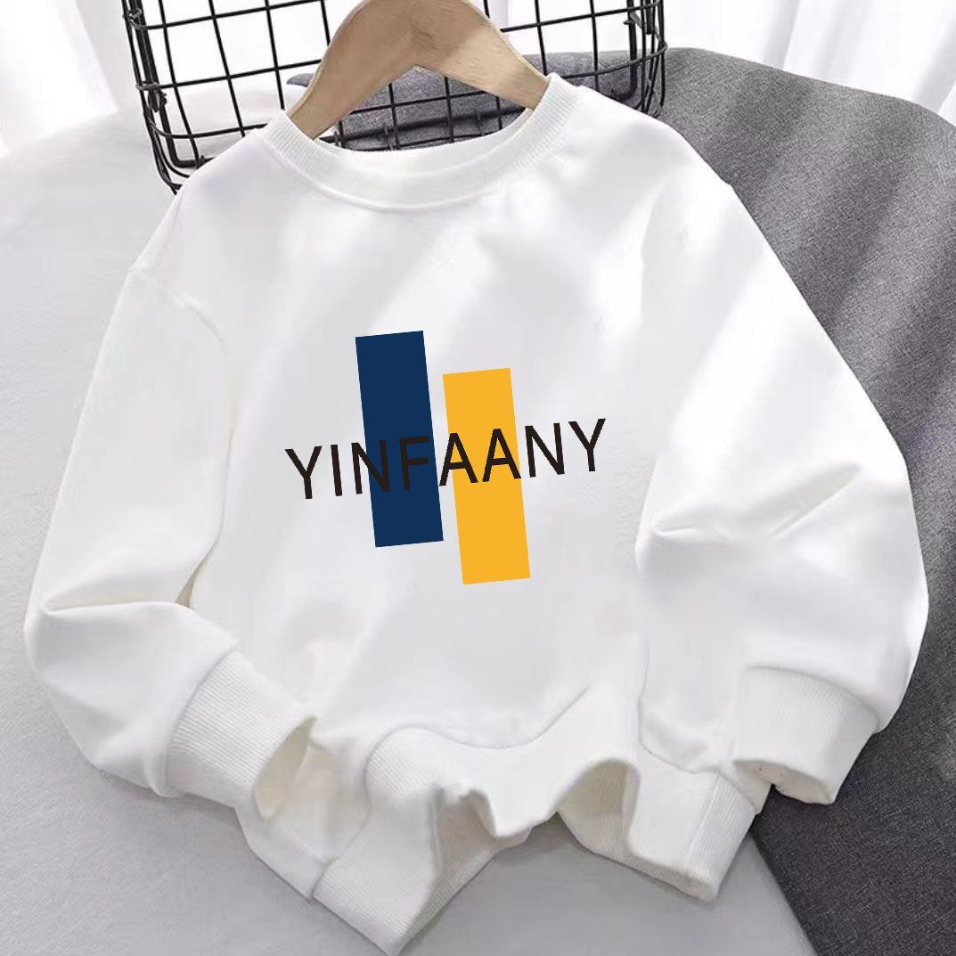  Spring and Autumn New Children's Sweater Boys Autumn Clothes Girls Western-style Long-sleeved Tops Baby Bottom Shirt Trend