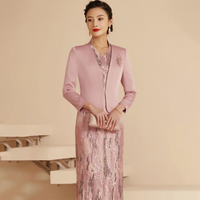 十一結婚高貴婚禮時尚兩件套新娘媽媽喜婆婆婚宴裝年輕款禮服高貴