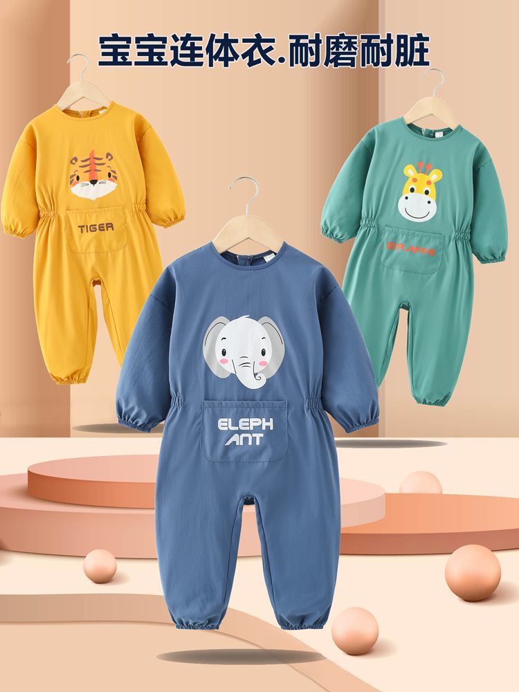 嬰兒連體衣秋冬可愛寶寶爬爬服防髒耐髒學爬嬰幼兒連體衣冬季防水