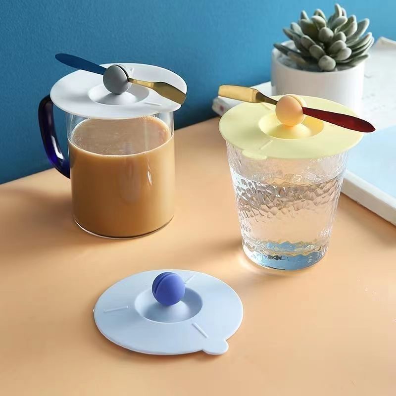 圆形硅胶杯盖通用子盖子单卖玻璃水杯茶杯配件马克杯盖咖啡杯